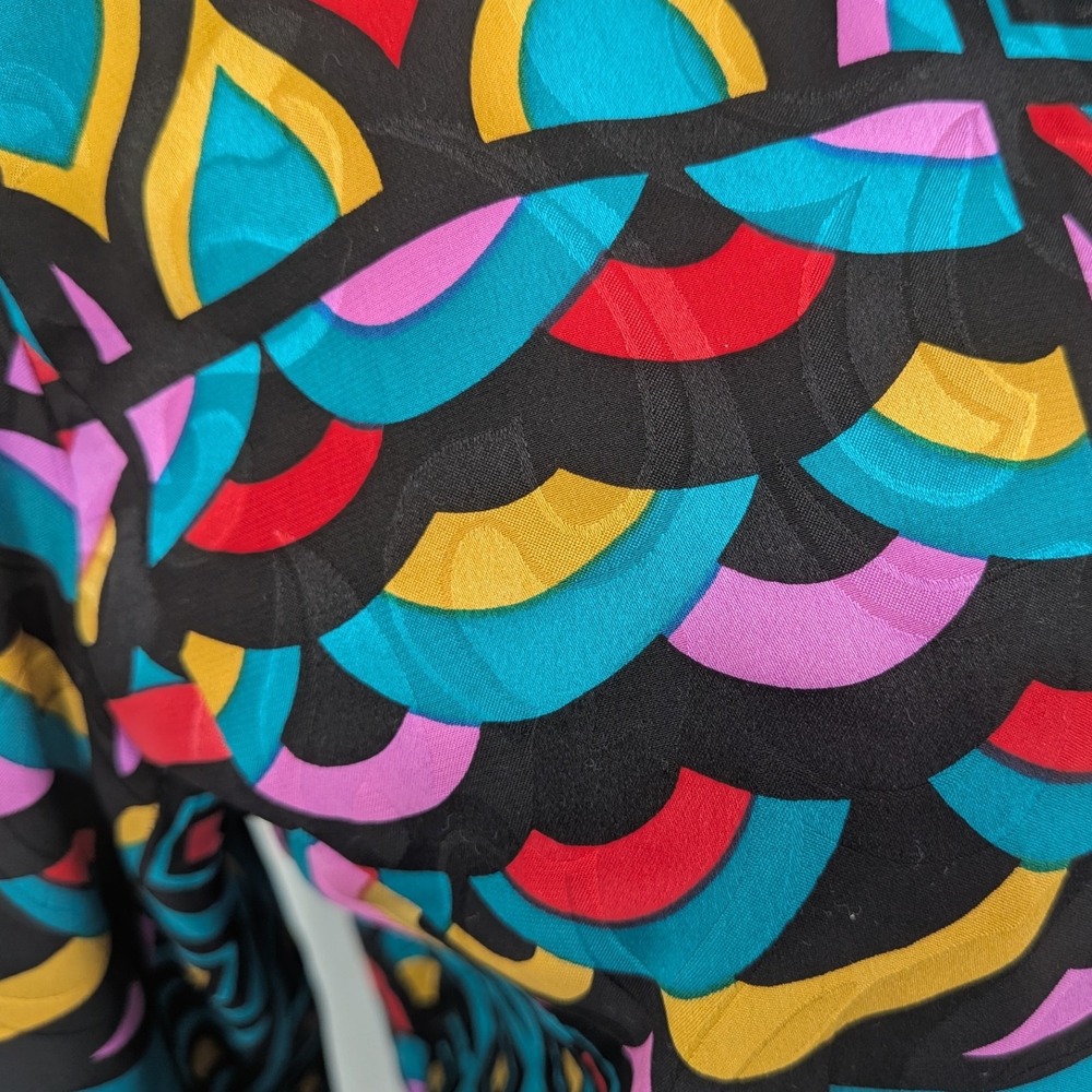 Anne Crimmins Signature Silk Blend Art‎ Print Jacket Skirt Set Geometric Vintage - Picture 12 of 16